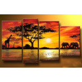 Modern Handmade Africa Landscape Painting on Canvas for Decor (AR-041)